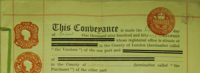 Picture of the first paragraph of a Conveyance Deed