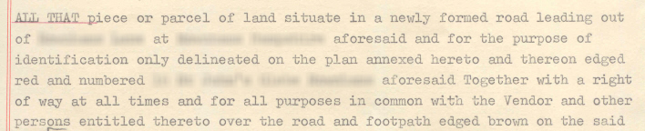 Parcels Clause from a 1970 conveyance